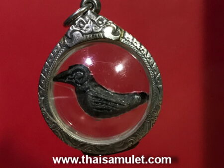 Rare amulet B.E.2517 Salika amlet in popular imprint with silver casing by LP Nuam (GOD19)