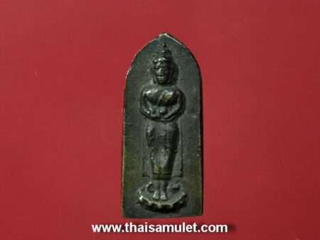 Phra Phut with alms bowl holy metal amulet (SOM26)