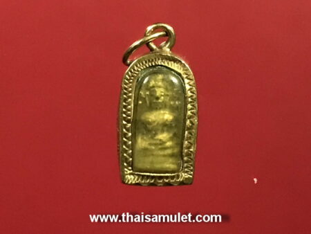 Wealth amulet B.E.2501 Phra Prok Makham with Nang Kwak brass amulet with golden case  (SOM77)