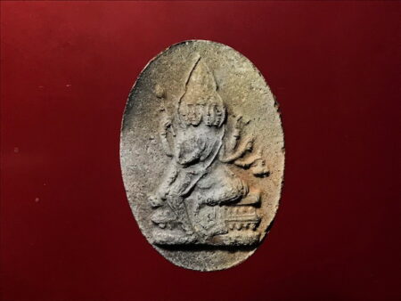 B.E.2519 Phra Phrom See Nah or four heads holy soil amulet (GOD76)