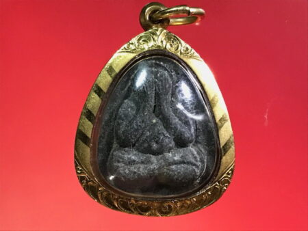 Phra Pidta Yant Duang Lek holy powder amulet with golden case (PID70)