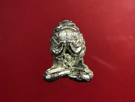 B.E.2521 Phra Pidta Maha Lap lead amulet in silver color (PID76)