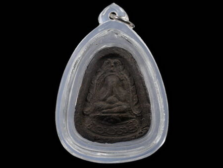B.E.2510 Phra Pidta with flower jar Yant holy powder amulet (PID77)