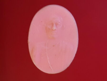 Rare amulet B.E.2495 LP Ophasi plastic amulet in pink color (MON288)