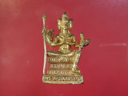 Wealth amulet B.E.2556 Phrom Maha Lap Bandan Chok brass amulet by LP Wanlop (GOD177)