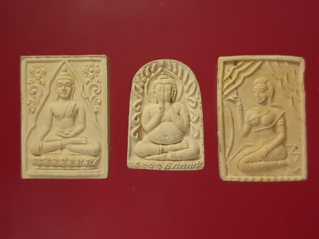Rare amulet B.E.2528 set of 3 powerful amulets of LP Seng – Prai Mongkol batch (SOM351)