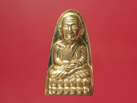 Protect amulet B.E.2555 LP Thuad brass amulet with golden color by LP Phrom (MON391)