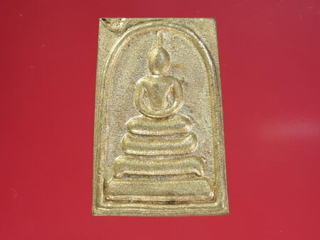 Wealth amulet B.E.2533 Phra Somdej brass amulet by LP Kasem (SOM357)