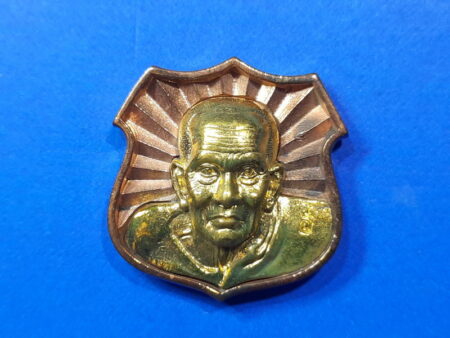 Protect amulet B.E.2556 LP Thuad bronze coin with brass mask by LP Chin (MON472)