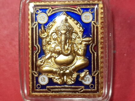 Wealth amulet B.E.2551 Phikhanet or Ganesha brass coin with color (GOD236)