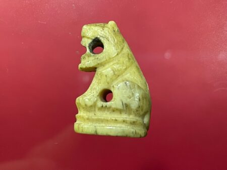 Rare amulet B.E.2470 tiger amulet carved from tiger bone by LP Ruen (GOD243)