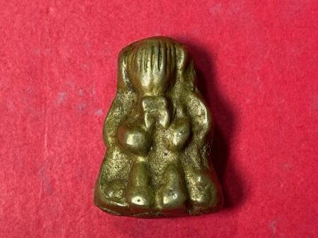 Rare Thai amulet B.E.2500 Phra Pidta Maha Ut bronze amulet in double face imprint by LP Toh (PID177)