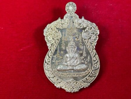 Protect amulet B.E.2556 Pu Ruesi Tafai with tiger Yant silver coin by LP Boonnoon (GOD290)