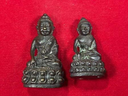 Rare Thai amulet B.E.2527 set of Phra Kring and Phra Chaiwat brass amulets by LP Kasem (PKR101)