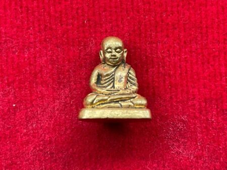 Wealth amulet LP Ngoen brass amulet in small imprint by Wat Tainam (MON684)