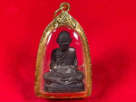 Protect amulet LP Koon copper amulet in beautiful condition with gold case – Thep Prathan Pon Batch (MON685)