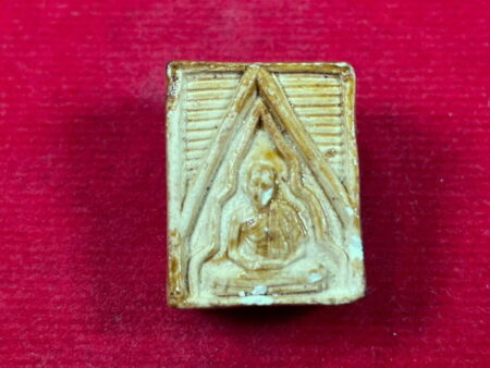 Wealth amulet B.E.2527 LP Kasem holy powder amulet with holy Yant in square shape (MON699)