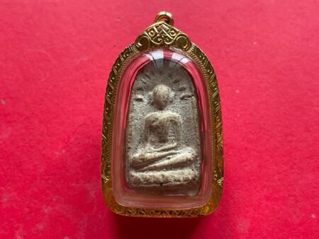 Rare amulet B.E.2480 Phra Khong holy powder amulet with golden case by LP Lueng (SOM588)