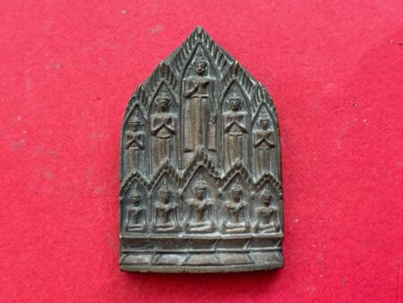 Wealth amulet B.E.2536 Phra Sib That brass amulet with beautiful condition by LP Cham (SOM654)