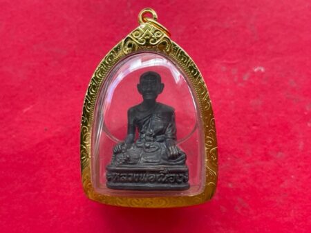 Protect amulet B.E.2530 LP Nueng copper amulet with golden case (MON853)