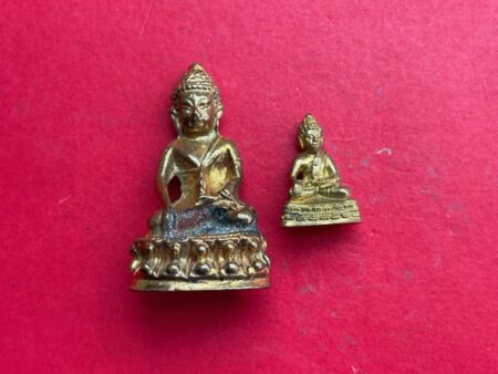 Wealth amulet B.E.2537 Set of Phra Kring and Phra Chaiwat brass amulet by LP Kham (PKR147)