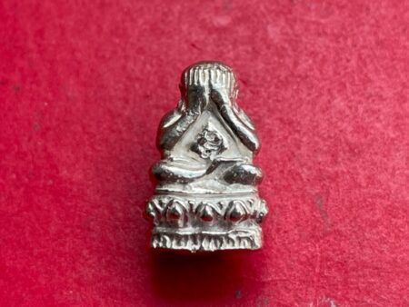 Wealth amulet B.E.2538 Phra Pidta Saraphatdee silver amulet with beautiful condition by LP Kasem (PID236)