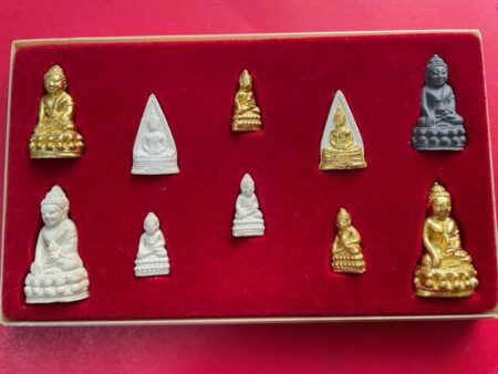 Wealth amulet B.E.2534 Set of Phra Kring, Phra Chaiwat and LP Sothorn holy powder amulets by Wat Suthat (PKR148)