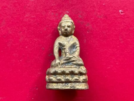 Wealth amulet B.E.2538 Phra Kring Kao Yod Thongthip brass amulet by Wat Suthat (PKR151)