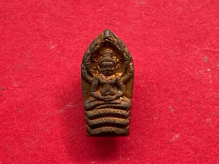 Wealth amulet B.E.2539 Phra Prok Bai Makham copper amulet by LP Pae (SOM696)