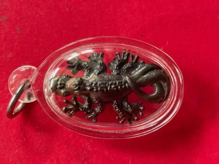 Lucky amulet B.E.2548 Jing Jok Sadoong Maha Saney or double lizards Nawaloha amulet by AJ Prakhong (GOD380)