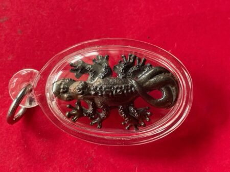 Lucky amulet B.E.2548 Jing Jok Sadoong Maha Saney or double lizards Nawaloha amulet by AJ Prakhong (GOD380)