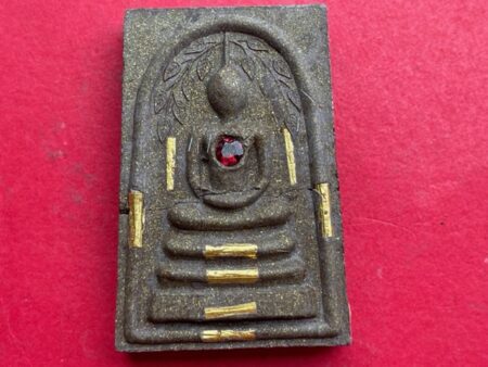 Wealth amulet B.E.2550 Phra Somdej Prok Pho holy powder amulet with 9 golden Takrut by LP Hong (SOM744)