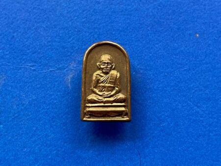 Protect amulet B.E.2531 LP Thongsook brass coin in small imprint with beautiful condition (MON928)
