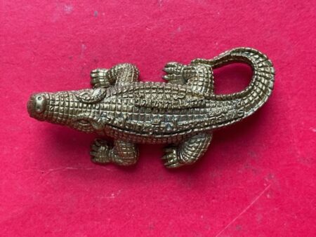 Wealth amulet B.E.2550 Phaya Jorrakhae Jakkaphat Setthi or magical crocodile brass amulet by LP So – third batch (GOD440)