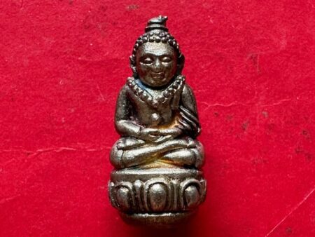 Wealth amulet B.E.2537 Phra Kring Lom Look silver amulet with beautiful condition by LP Kasem (PKR192)