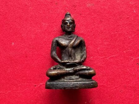 Wealth amulet B.E.2520 Phra Kring LP Dam brass amulet with beautiful condition by LP Thoob (PKR195)