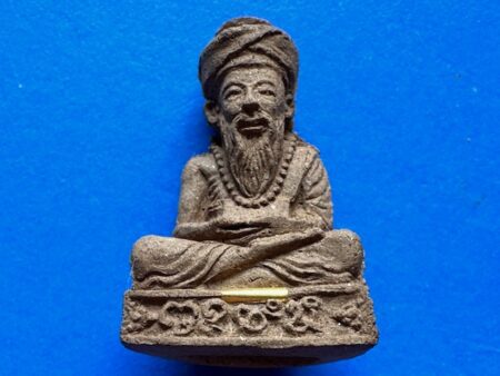 Wealth amulet B.E.2538 Ruesi Ta Fai holy powder amulet with golden Takrut by LP Phromma (GOD482)