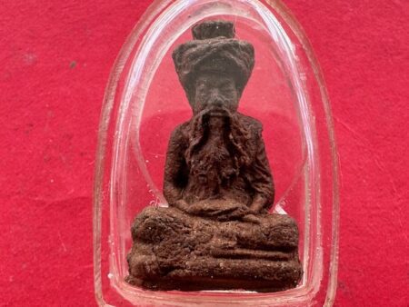Wealth amulet B.E.2535 Ruesi Ta Fai holy powder amulet with magical gem by LP Phromma – Third batch (GOD485)