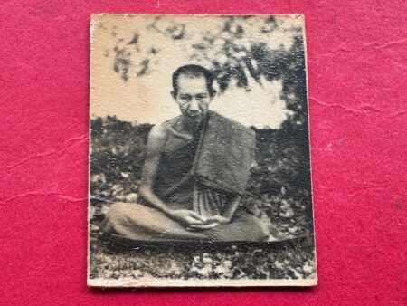 Wealth amulet B.E.2512 LP Kasem photo with sepia color in beautiful condition (MON1163)