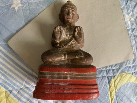 Rare amulet B.E.2510 Guman Thong holy soil statue with beautiful condition by LP Tae – Fourth bacth (GOD505)