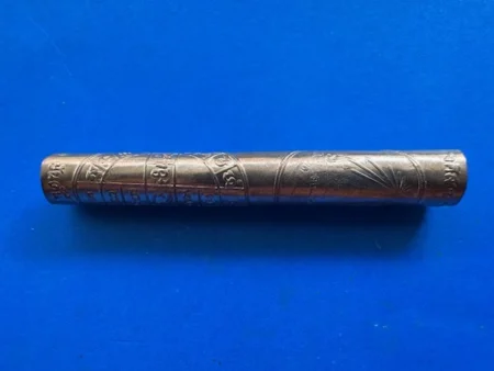 Rare amulet B.E.2511 Takrut Yant Duang Phra Ubosot copper amulet with beautiful condition by LP Nueng (TAK232)