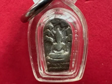 Rare amulet B.E.2519 Phra Prok Bai Makham silver amulet by LP Chue – First batch (SOM718)
