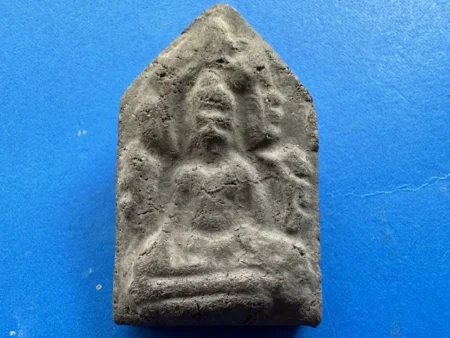Rare amulet B.E.2506 Phra Khun Paen giant face holy powder amulet with silver casing by LP Than (PKP164)