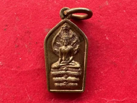Wealth amulet B.E.2541 Phra Nak Prok Bai Makham copper coin by LP Boonnah – First batch (SOM1034)
