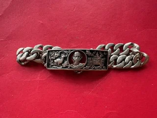 Wealth amulet B.E.2547 LP Ruay silver bracelet with colorful (TAK243)